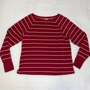 Stars Above Bing Cherry Striped Sweatshirt Women's Small